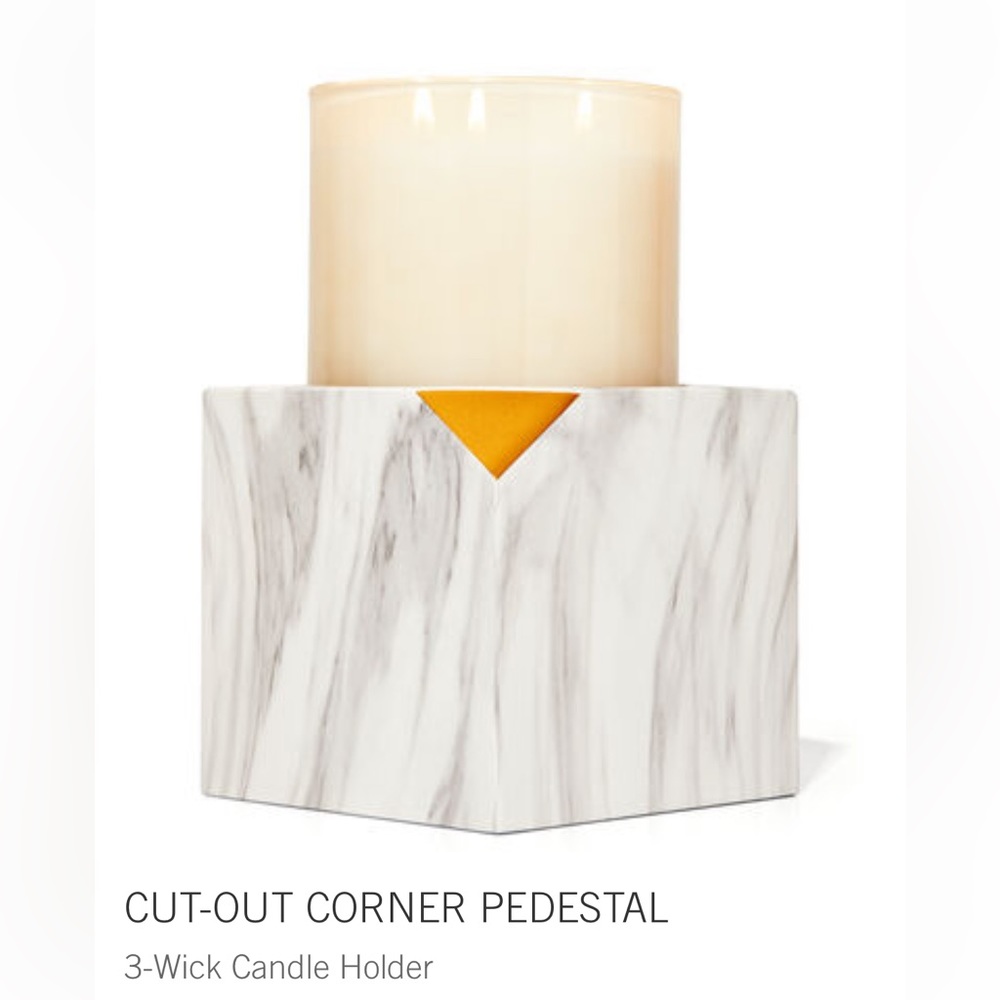 BATH & BODY WORKS-Marble Design 3-Wick Holder~(& SPECIAL 1/2 Price Candle-READ)!